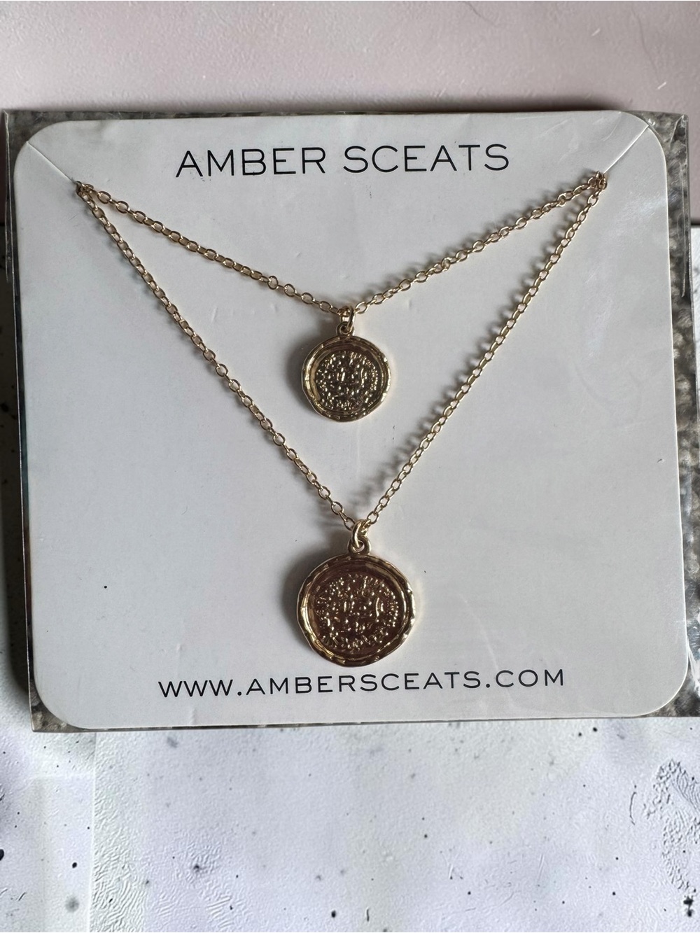 Amber Sceats Gold Layered Coin Pendant Necklace